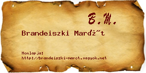 Brandeiszki Marót névjegykártya