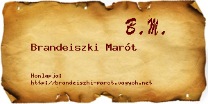 Brandeiszki Marót névjegykártya